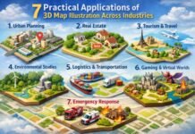7 Practical Applications of 3D Map Illustration Across Industries